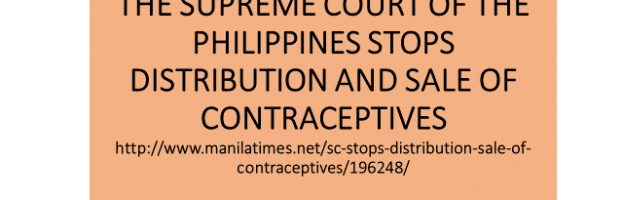 SC stops distribution, Sale of Contraceptives