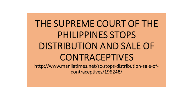 SC stops distribution, Sale of Contraceptives
