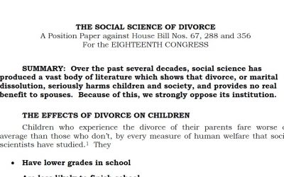 THE SOCIAL SCIENCE OF DIVORCE