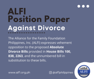 Position Paper Against Divorce in the Philippines