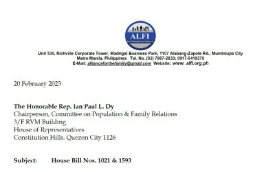 ALFI Position Paper on HB 1021 & 1593 (19th Congress)