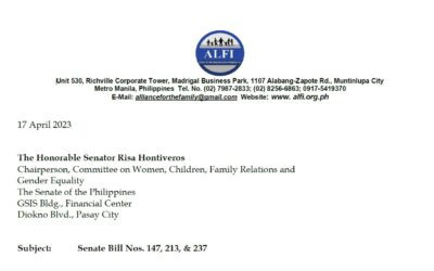 ALFI Position Paper Against Divorce (19th Senate)